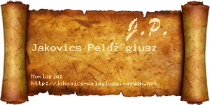 Jakovics Pelágiusz névjegykártya